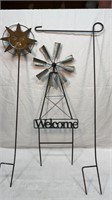 Welcome windmill, other metal yard items