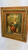 Antique print of Saint Cecilia, amazing frame