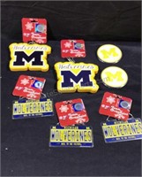 Michigan Wolverines buttons and ornaments