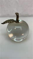 Apple paperweight with brass stem