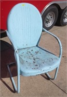 Vintage metal chair, light blue