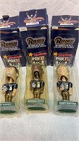 Warner, Faulk, Wistrom bobble heads with boxes