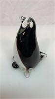Penguin glass paperweight