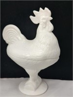 Rare* KANAWHA Milk Glass Standing Rooster on a