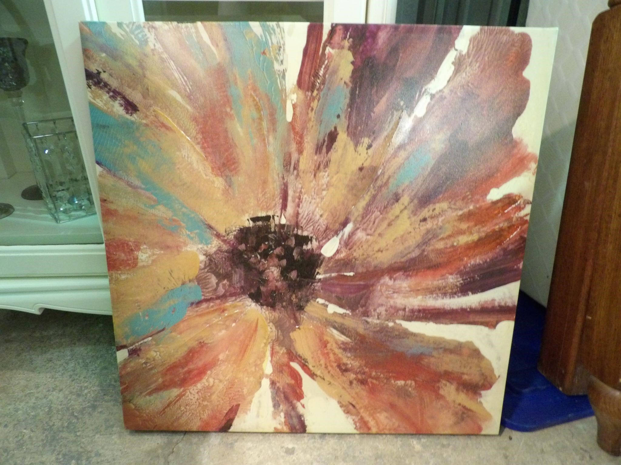 24"x24" Floral Painting Wall Art