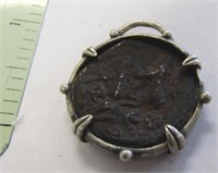 .925 Silver Pendant W/ Antique Coin