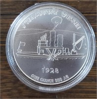 1 oz Silver Steamboat Willie Disney 1928 Round