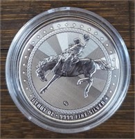 1 oz Silver Bucking Bronc/Cowboy Round