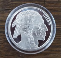 1 oz Silver Indian Brave/Buffalo Silver Round