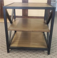 3-Tier Metal & Wood Table