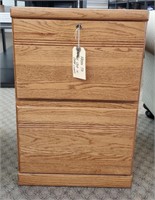 2-Drawer Wood Locking Filing Cabinet w/Keys