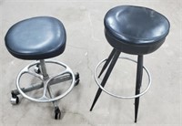 (2) Stools One With Wheels
