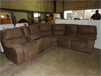 Beige Color Sectional w/3 Electric Recliners