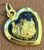 Heart Pendant w/ Gold Leaf Encased