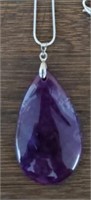 Purple Fire Agate Gemstone Necklace