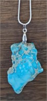 Blue Sea Sediment Jasper Gemstone Necklace #1