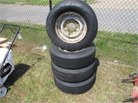 584) 4 LT 225/75 R16 tires with 8x6.5 off 94 f-258