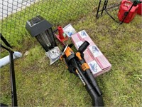 339) Worx blower, 22" compound miter box, buglight