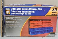 POWERFIST 30pc Wall Mounted Storage Bins-New