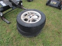 840) 2- 185-60R14 tires & wheels - good thread
