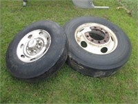 772) Two 295/75R22.5 tires