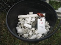 1020) Bucket of PVC fittings