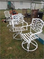 1085) 4 metal yard chairs