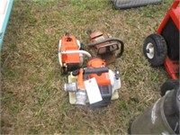 1053) Stihl P840 water pump, 2 Stihl chainsaws-no
