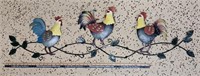 Metal Roosters Art Decor