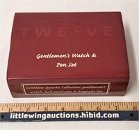 Trademark TWELVE Gentlemens Watch & Pen Set-NEW