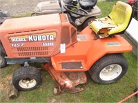 1297) 91 Kubota Lawnmower- diesel, deck rusted out