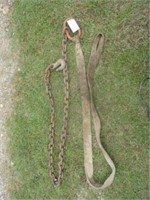 1369) Hvy duty lifting strap w/ 1/2" chain & nylon