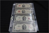 $2 US NOTE RED SEALS 1928D 28F 53 53A