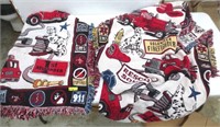 2 fireman theme blankets