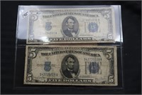1934A+1934C $5 SILVER CERTIFICATE