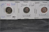 SILVER PROOF ROOSEVELTS 1998S 2001S 06S