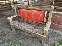 1758) 5' wood bench for Ford tailgate back