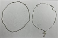 Two Silver Chains and a Pendant, All Marked .925!