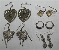 5 Pairs of Assorted Earrings, At Least 2 Are .925