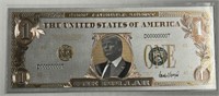 Donald Trump Novelty Silver One Dollar Bill!