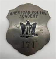 Metal American Police Academy Badge 174