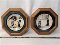 NEWBY Collector Hockey Plates w Wood Frames