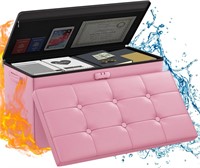 $60  ENGPOW Storage Ottoman  Pink  30x15x15in