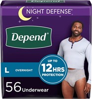 $57  Depend Night Defense for Men  Large  56 Count