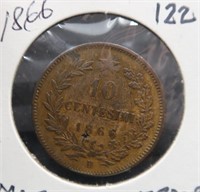 OLD MAJOR ERROR 1866 ITALY 10¢ SPLIT PLANCHET
