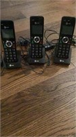 Five AT&T home phones with stands