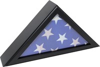 Wood Frame 5x9.5' Flag Display Case - Glass Front