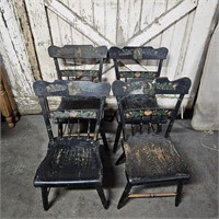 4 Vintage Black Chairs