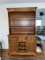 Two part cabinet lighted hutch (living