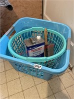 Gallon Denatured alcohol and clothes hamper lot